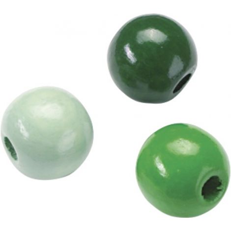 Koraliki drewniane Knorr Prandell mix zielony, 12mm